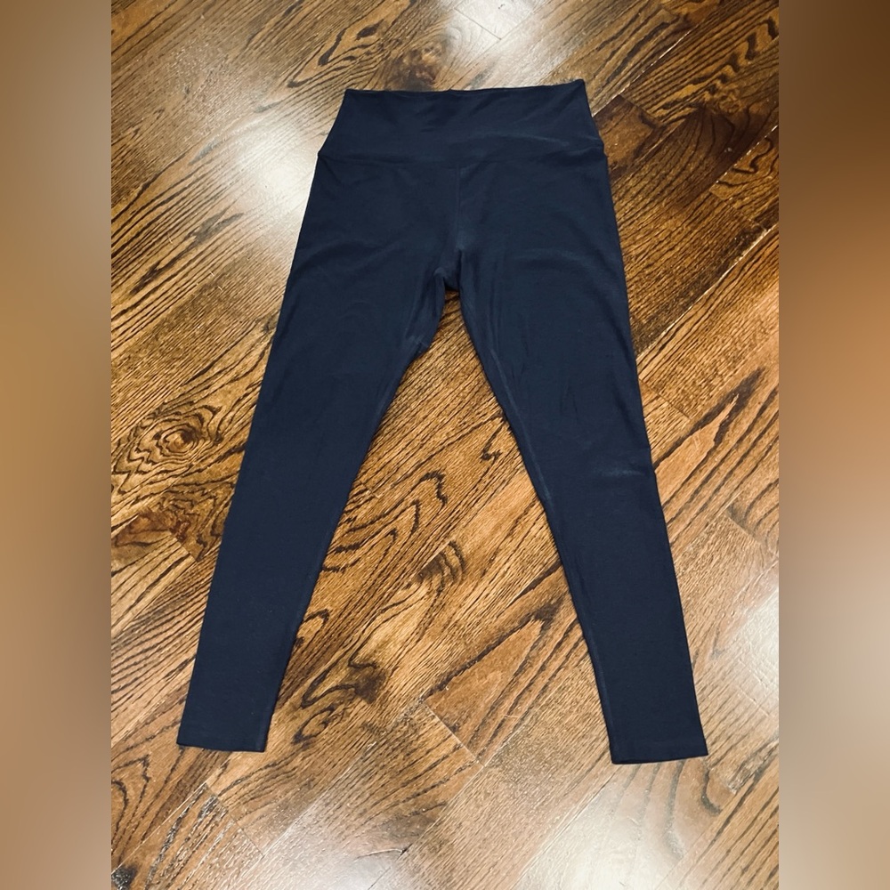 Beyond Yoga Spacedye Caught in the Midi High Waisted Legging Navy Blue Large